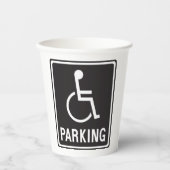 Rolstoelparkeersymbool Papieren Bekers (Voorkant)