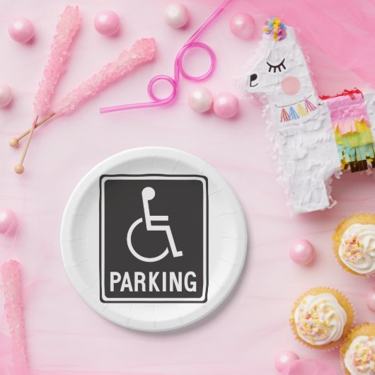 Rolstoelparkeersymbool Papieren Bordje (Feest)