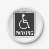 Rolstoelparkeersymbool Papieren Bordje (Voorkant)