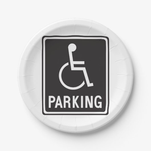 Rolstoelparkeersymbool Papieren Bordje (Voorkant)