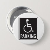 Rolstoelparkeersymbool Ronde Button 7,6 Cm (Voorkant /achterkant)