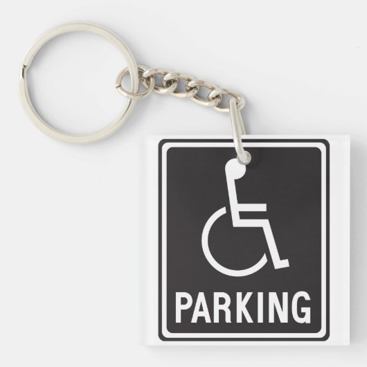 Rolstoelparkeersymbool Sleutelhanger (Voorkant)