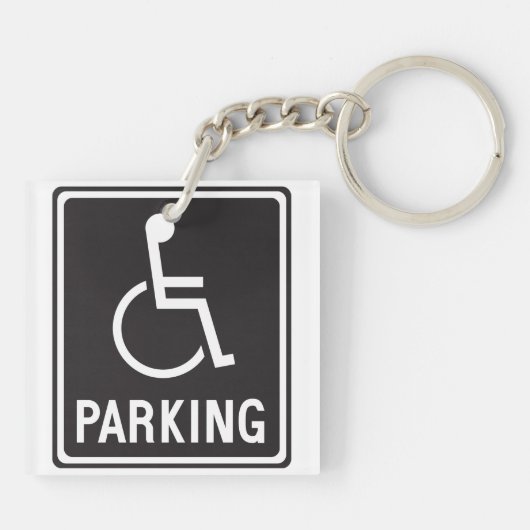 Rolstoelparkeersymbool Sleutelhanger (Achterkant)