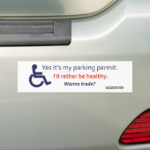 Rolstoelparkeren met onzichtbare ziekte bumpersticker (Op auto)