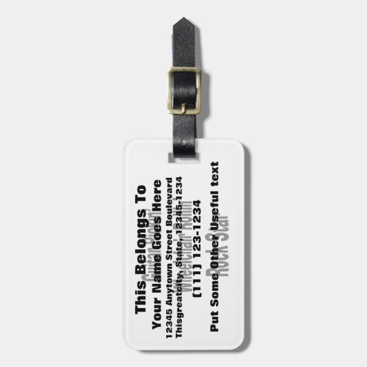 rolstoelrolrockster met gitaarplukker bagagelabel (Voorkant verticaal)