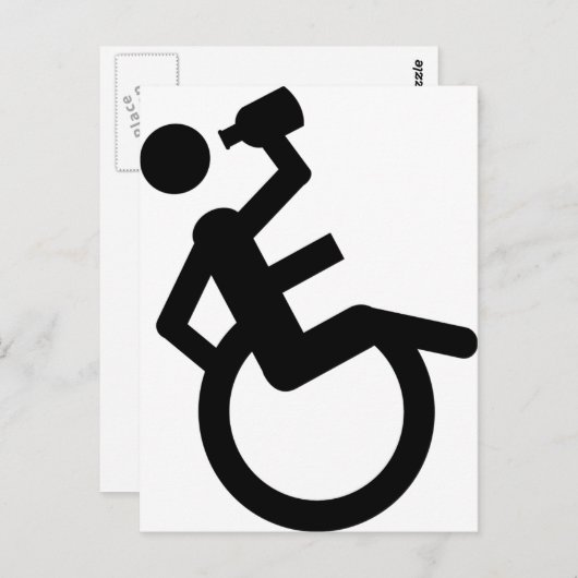 rolstoelrolstoel briefkaart (Voorkant / Achterkant)