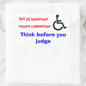 rolstoelstickers rechthoekige sticker (Tas)