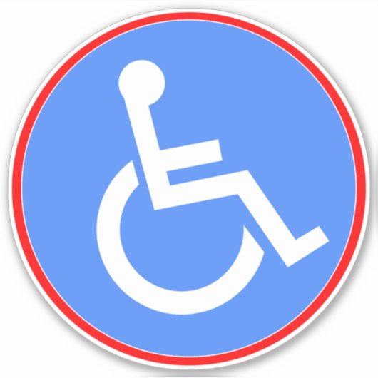Rolstoelsymbool voor gehandicapten - Blauw invalid Sticker (Voorkant)