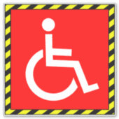 Rolstoelsymbool voor gehandicapten - Rode handicap Sticker (Voorkant)