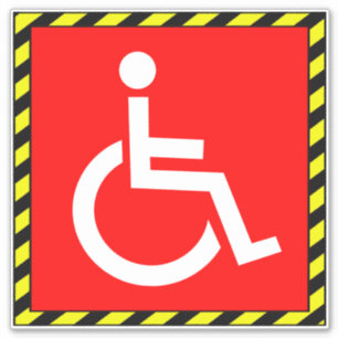 Rolstoelsymbool voor gehandicapten - Rode handicap Sticker