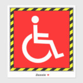 Rolstoelsymbool voor gehandicapten - Rode handicap Sticker (Vel)