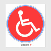 Rolstoelteken voor gehandicapten - Rood Gehandicap Sticker (Vel)