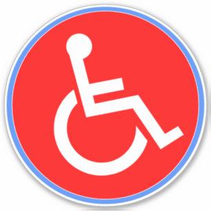 Rolstoelteken voor gehandicapten - Rood Gehandicap Sticker