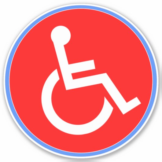 Rolstoelteken voor gehandicapten - Rood Gehandicap Sticker (Voorkant)