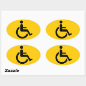 Rolstoeltoegang - gehandicaptenstoelsymbool ovale sticker (Vel)