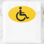 Rolstoeltoegang - gehandicaptenstoelsymbool ovale sticker (Tas)
