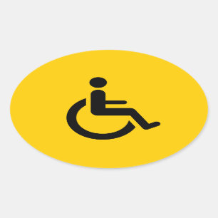 Rolstoeltoegang - gehandicaptenstoelsymbool ovale sticker