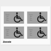 Rolstoeltoegang - gehandicaptenstoelsymbool rechthoekige sticker (Vel)