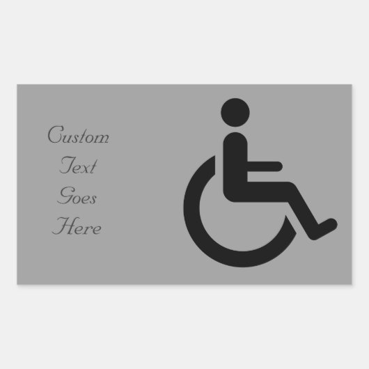 Rolstoeltoegang - gehandicaptenstoelsymbool rechthoekige sticker (Voorkant)