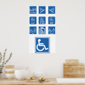 Rolstoeltoegankelijkheidstekens Poster (Keuken)