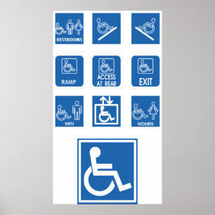 Rolstoeltoegankelijkheidstekens Poster