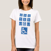 Rolstoeltoegankelijkheidstekens T-shirt (Voorkant)