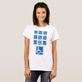 Rolstoeltoegankelijkheidstekens T-shirt (Voorkant volledig)