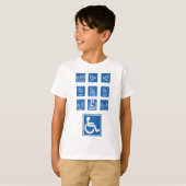 Rolstoeltoegankelijkheidstekens T-shirt (Voorkant volledig)