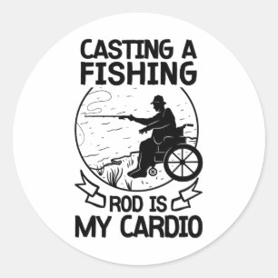 Rolstoelvisser Boating Disabled Hob Ronde Sticker