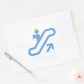 Roltrap, geen trap ronde sticker (Envelop)
