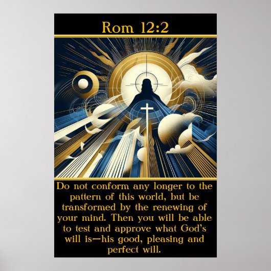 Rom 12:2 Goddelijk licht omringt Jezus Poster (Voorkant)