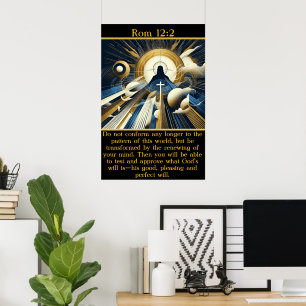 Rom 12:2 Goddelijk licht omringt Jezus Poster