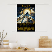 Rom 12:2 Goddelijk licht omringt Jezus Poster (Keuken)