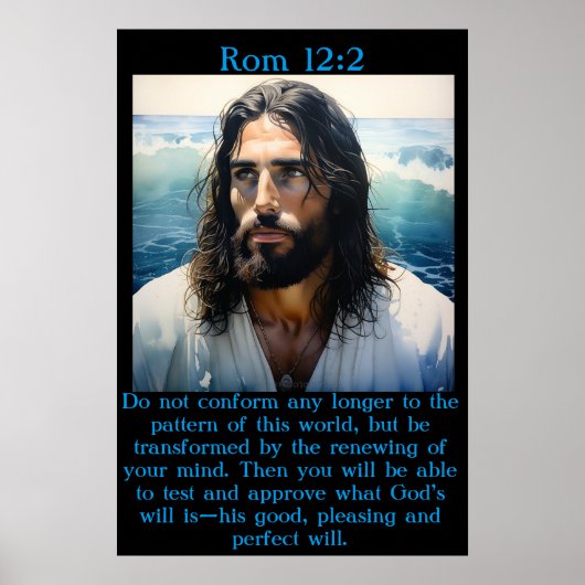 Rom 12:2 met Jezus op het strand Poster (Voorkant)