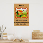 Rom 6:23 Gele en zwarte kanarie spotvogel Poster (Keuken)