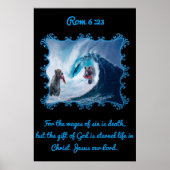 Rom 6:23 Grizzly Beren in de oceaan Poster (Voorkant)