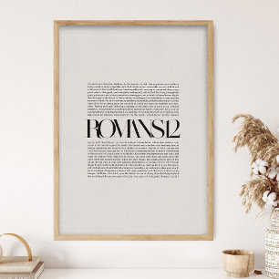 Roma 12, Bijbelvers, Christelijke Muurkunst, Geloo Poster