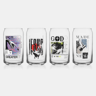 Roma 8:31 Cyberpunk Hand van God Glitch Kunst Blikvorm Glas