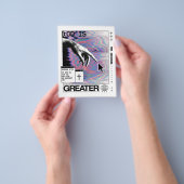 Roma 8:31 Cyberpunk Hand van God Glitch Kunst Flyer (Hand)
