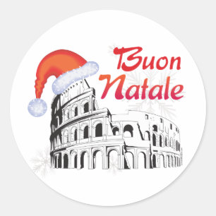 Roma Buon Natale Ronde Sticker