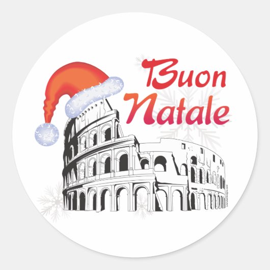 Roma Buon Natale Ronde Sticker (Voorkant)