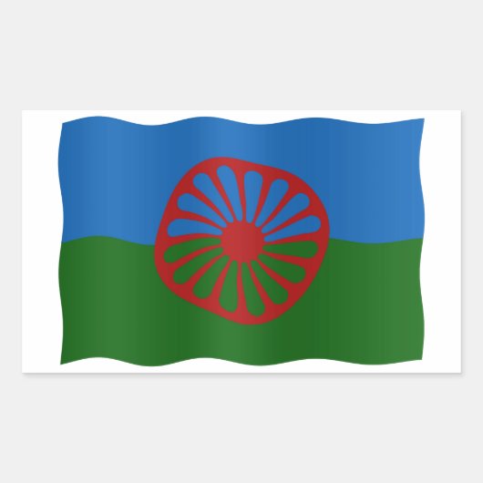 Roma flag rechthoekige sticker (Voorkant)