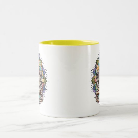 roma-fluisterfontein tweekleurige koffiemok (Center)