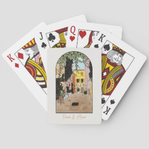 Roma Italië bruiloft welkomsttassen. Huwelijksguns Pokerkaarten