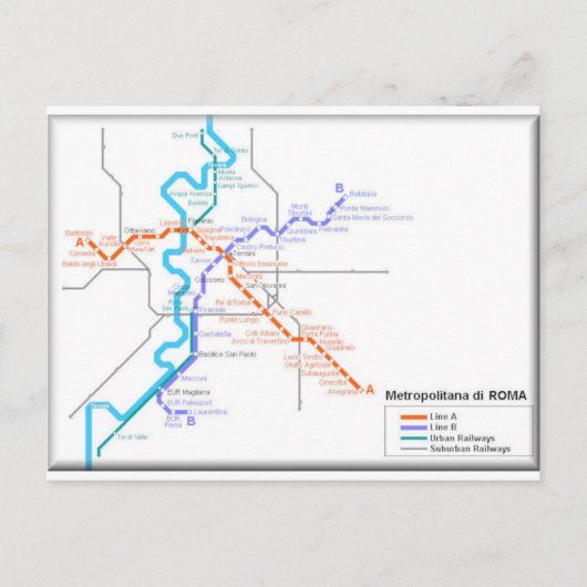 Roma-metrokaart Briefkaart (Voorkant)