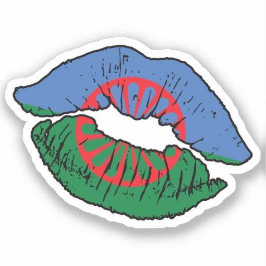 Roma Romani Lipstick Liefde Vlag Sticker (Voorkant)