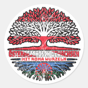 Roma Romani Österreichisch Österreich Baum Wurzel Ronde Sticker