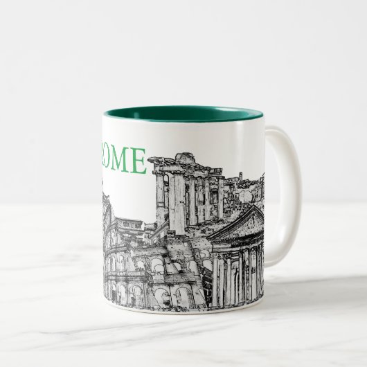 Roma, Rome... reissouvenircadeaus Tweekleurige Koffiemok (Voorkant rechts)