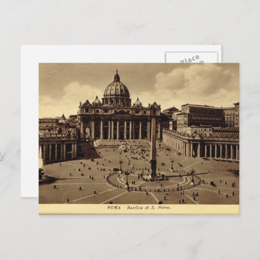 Roma, Vaticaan, Sint-Peter-plein Briefkaart (Voorkant / Achterkant)