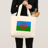 Roma-vlag (Roma-vlag) Grote Tote Bag (Voorkant (product))